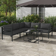 Conjunto de Sofá de Jardim 7 Peças Cinza Escuro 67x67x64 cm