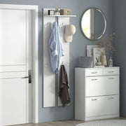Móvel Cabide de Entrada Moderno – 55x21,3x170 cm – Branco – Melamina