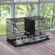 Gaiola para Pássaros com Divisória 59,5x26,5x39,5 cm - Cor Preto