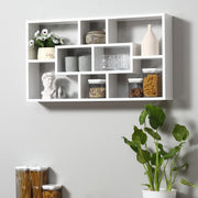 Prateleira Decorativa Branca 85x14,5x47,5 cm - Conjunto de 8 Cubos Modernos