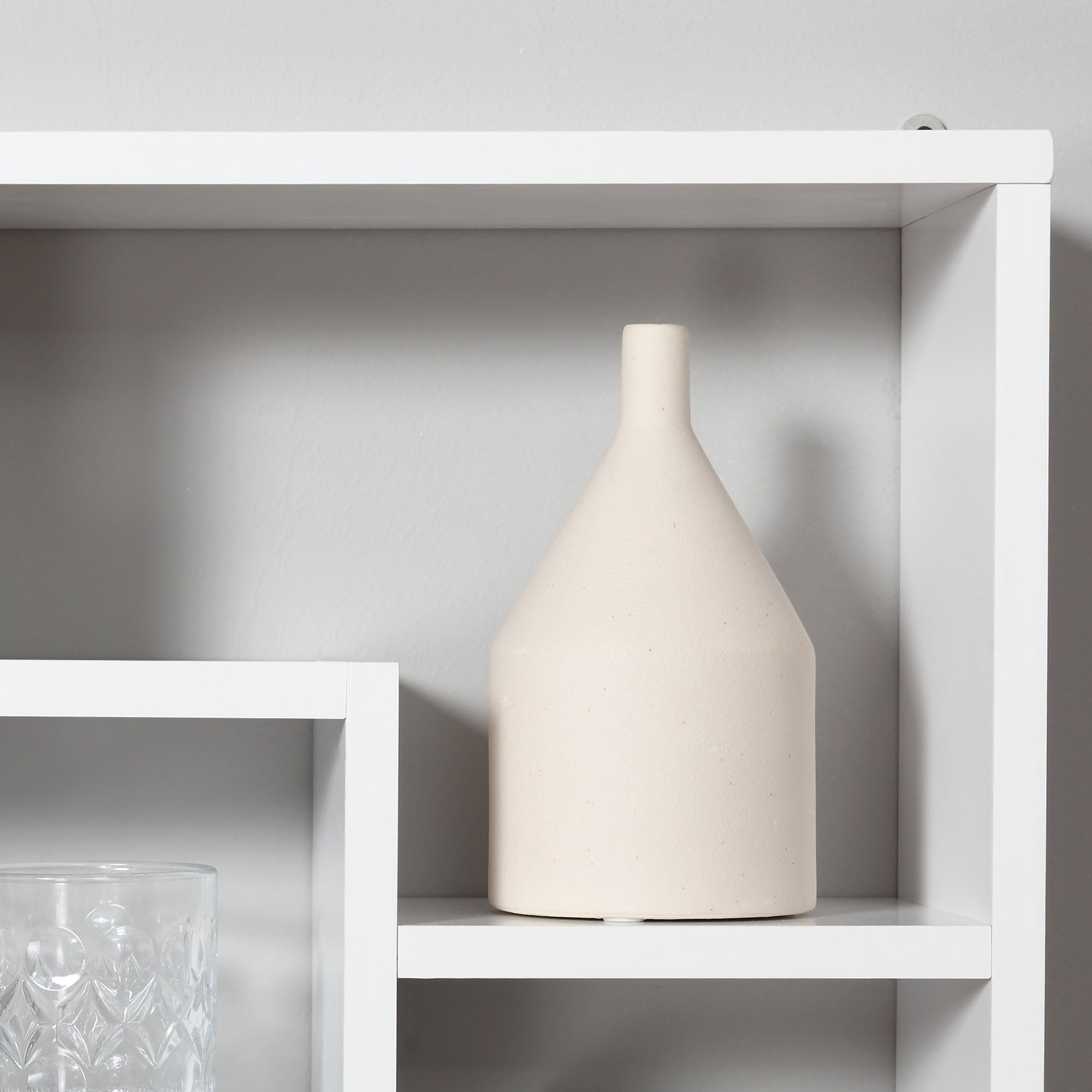 Prateleira Decorativa Branca 85x14,5x47,5 cm - Conjunto de 8 Cubos Modernos
