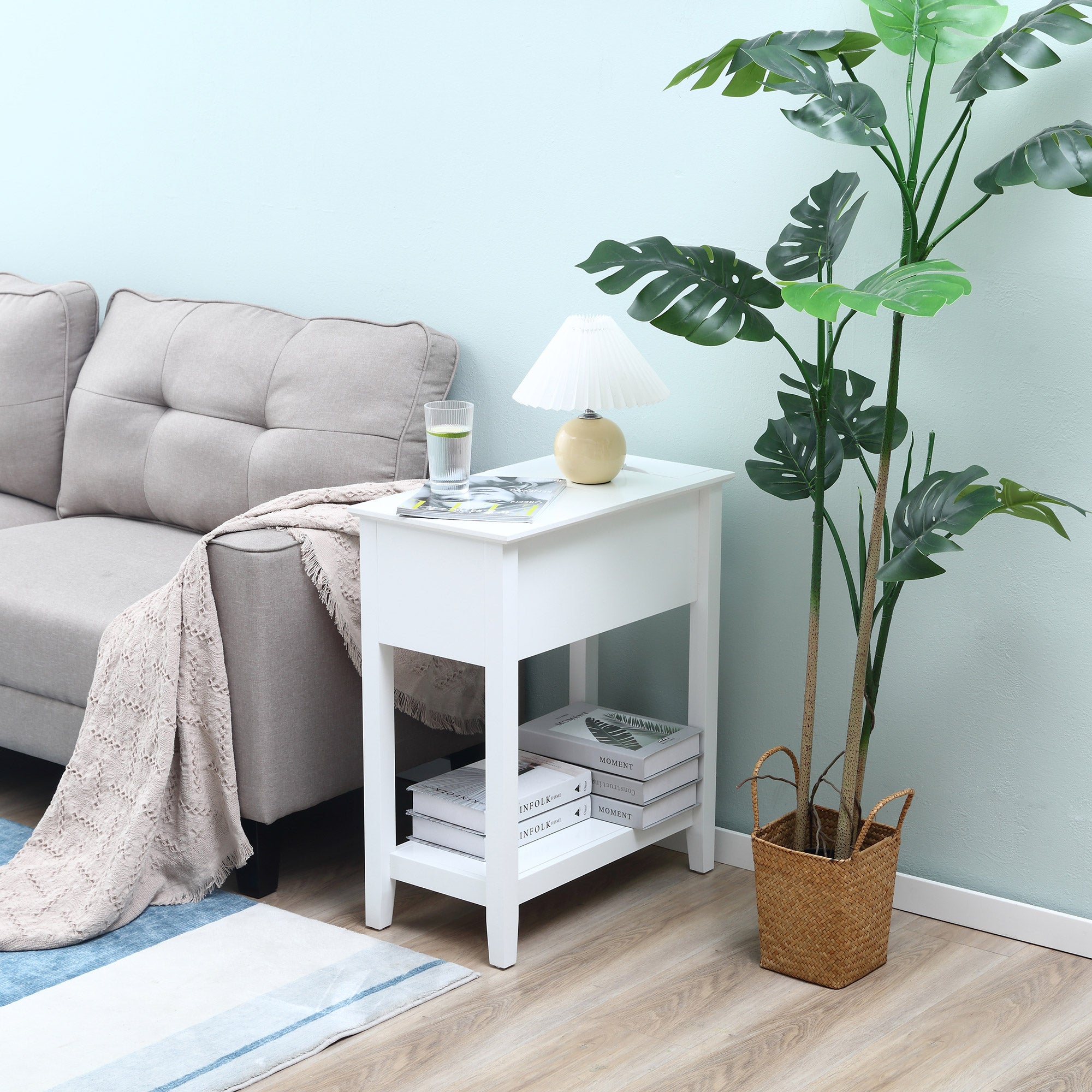 Mesa Auxiliar – 60,5x32,5x70cm – Branca – MDF