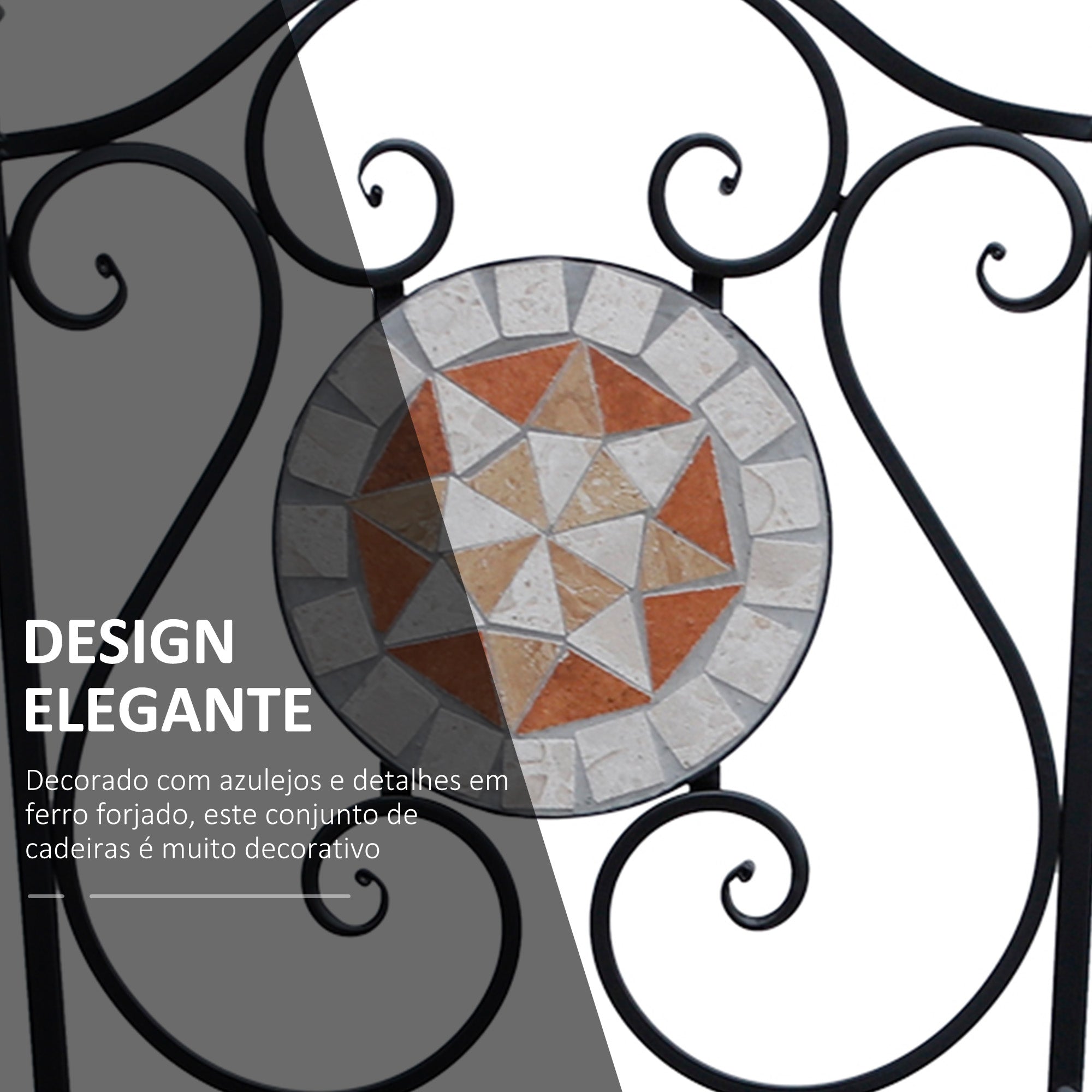 Conjunto de 2 Cadeiras Dobráveis de Jardim em Preto 50x40x94,5 cm