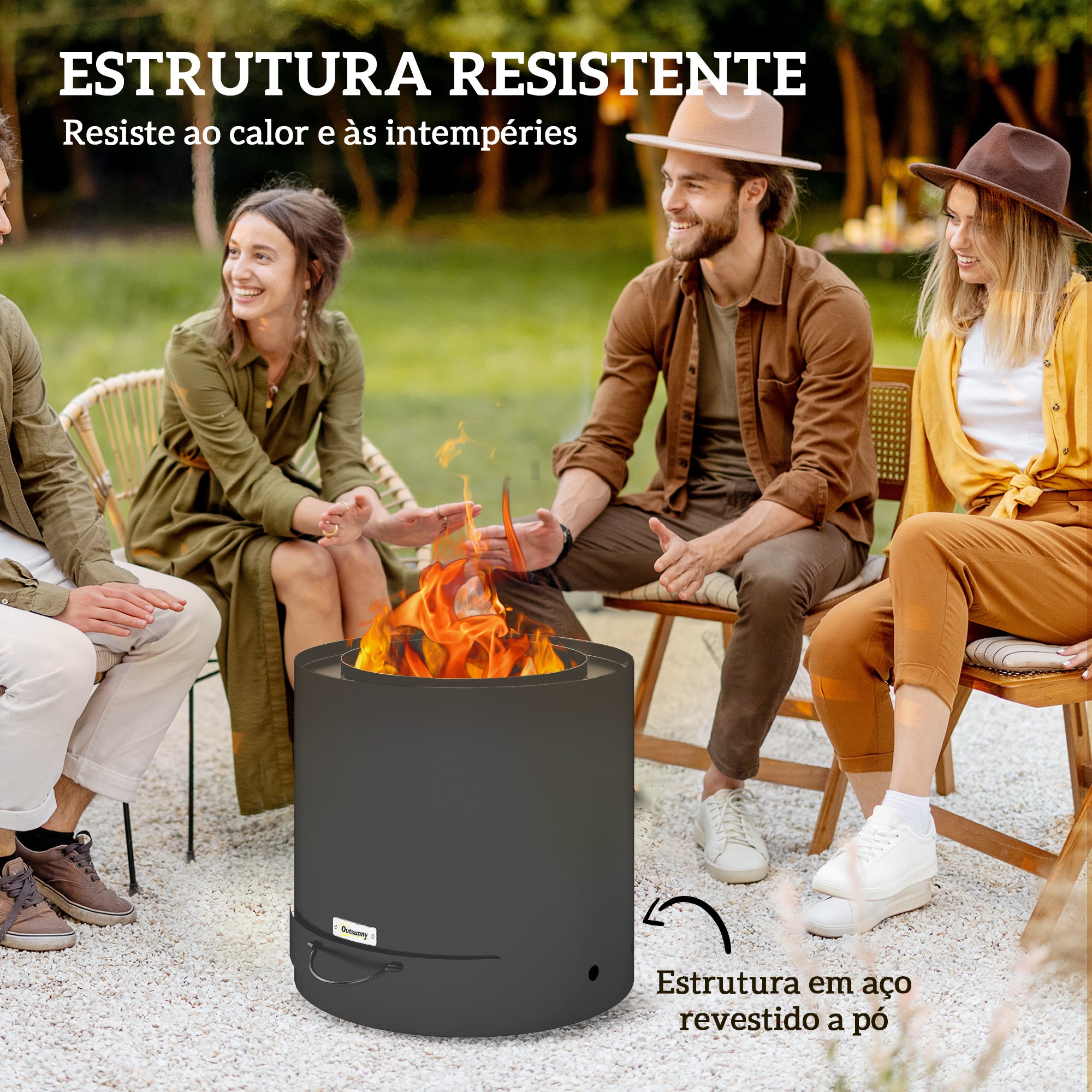 Braseiro Exterior Redondo Ø45x42 cm - Cor Preto