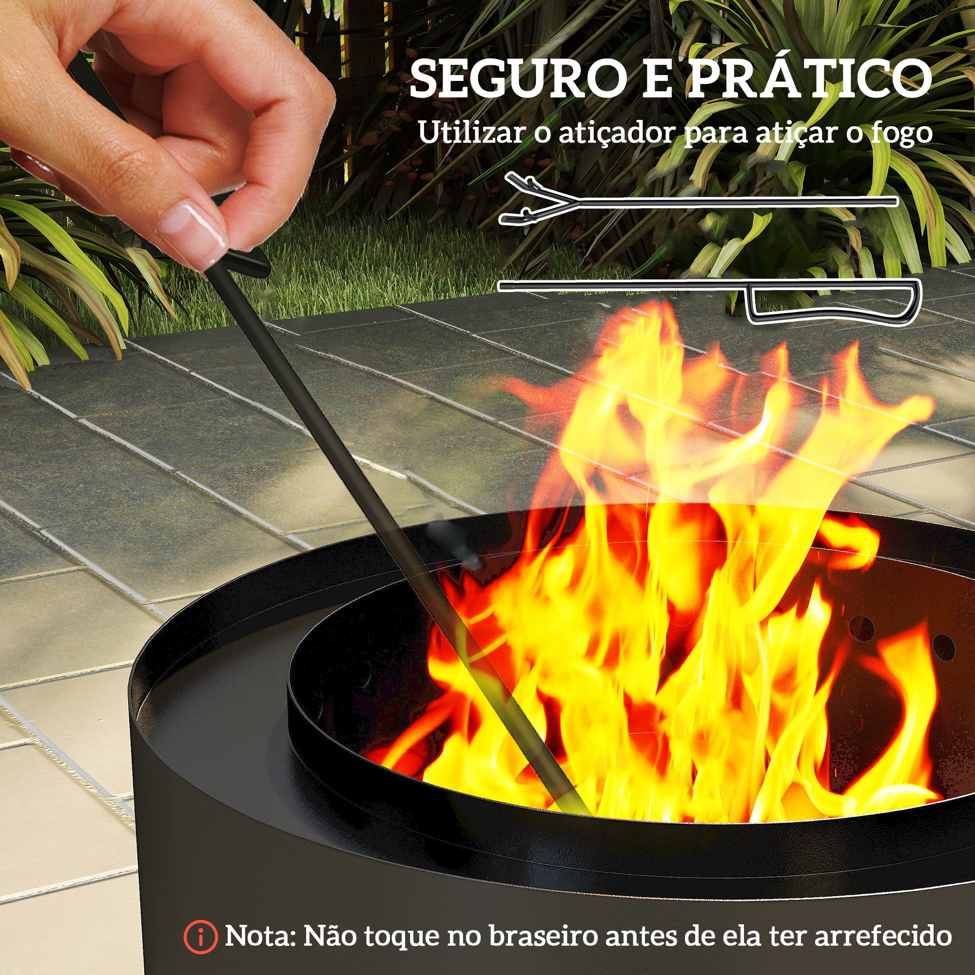 Braseiro Exterior Redondo Ø45x42 cm - Cor Preto
