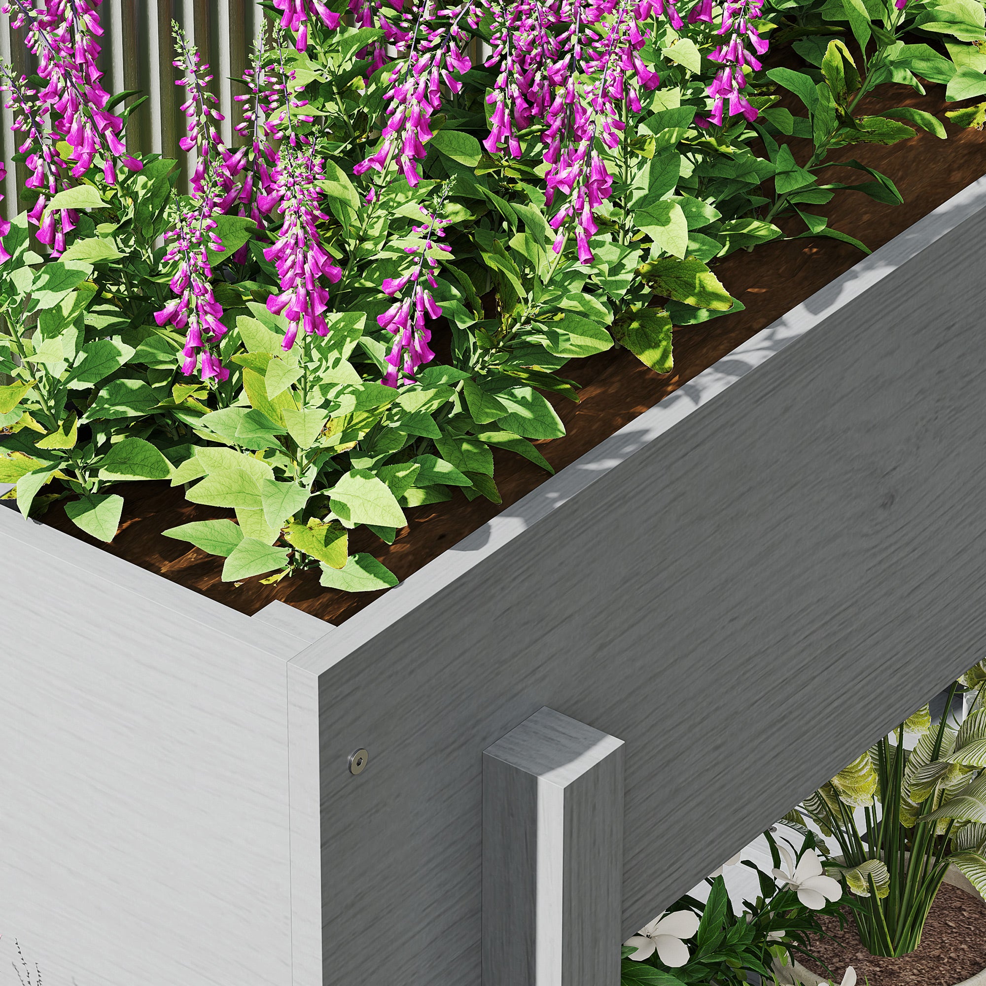 Floreira Vertical de Madeira – 100x30x70,5 cm – Cinzento