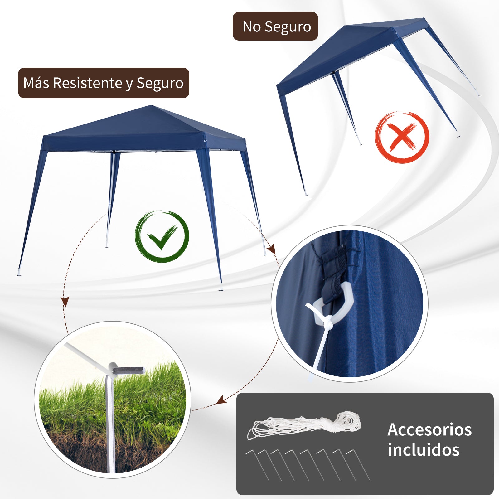 Tenda Dobrável 297x297x250 cm em Aço e Oxford - Cor Azul