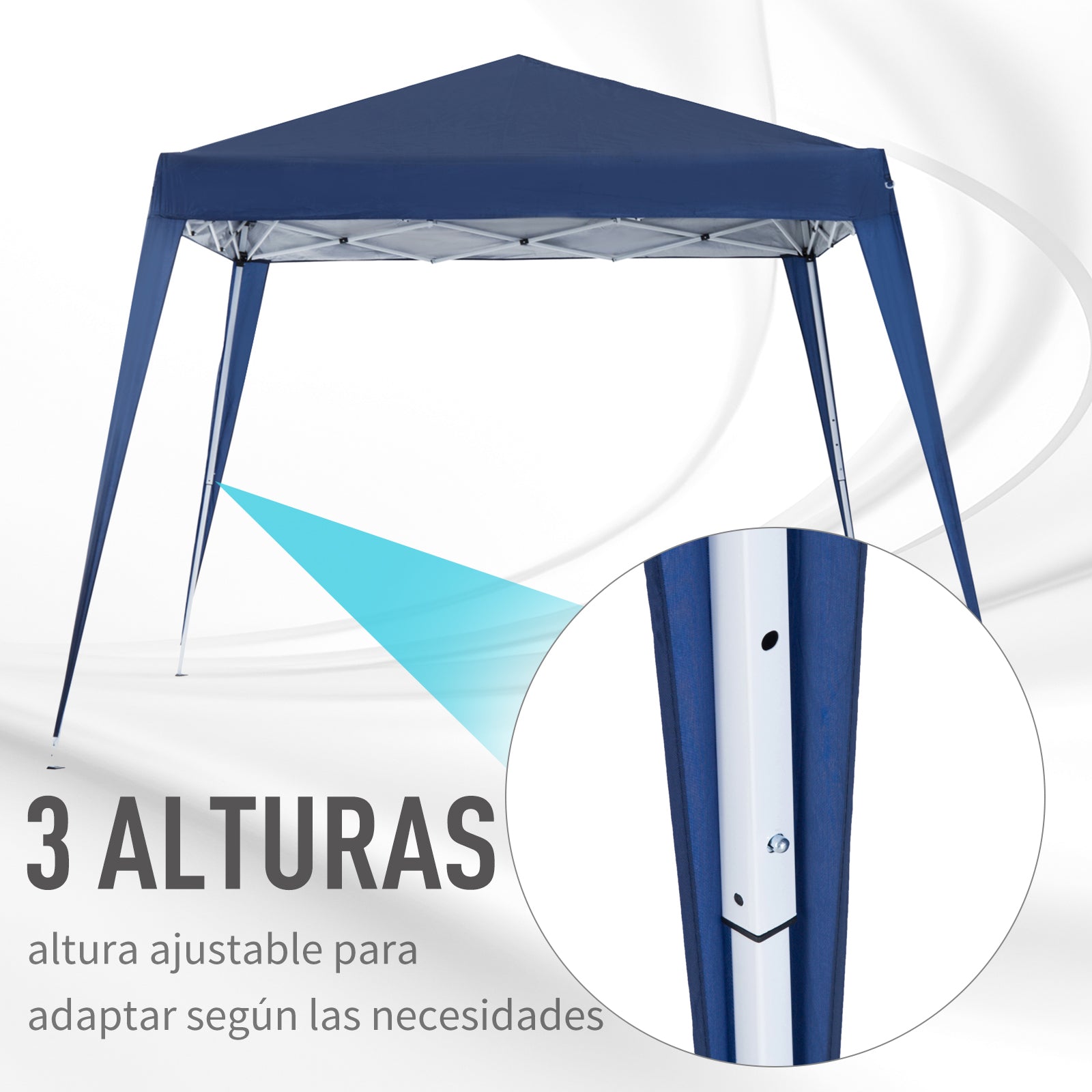 Tenda Dobrável 297x297x250 cm em Aço e Oxford - Cor Azul