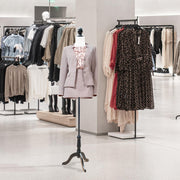 Manequim de Costura Feminino Ajustável – 130-168 cm – Branco – Polietileno, madeira de pinho, metal