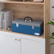 Caixa de Ferramentas Metálica Azul 50x26x18,5 cm - Transporte Prático e Seguro