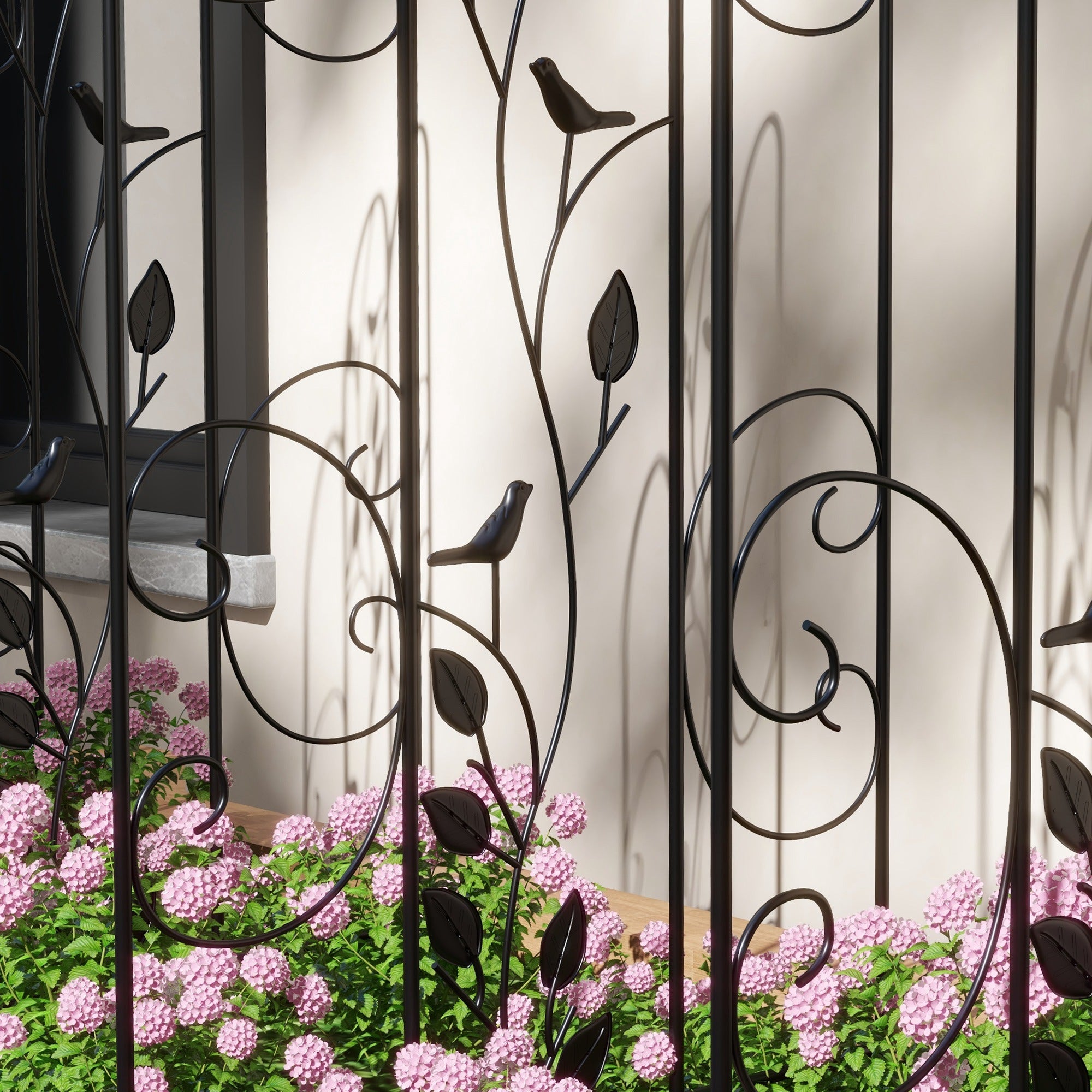 Conjunto de 4 Treliças de Jardim 40x106 cm em Preto