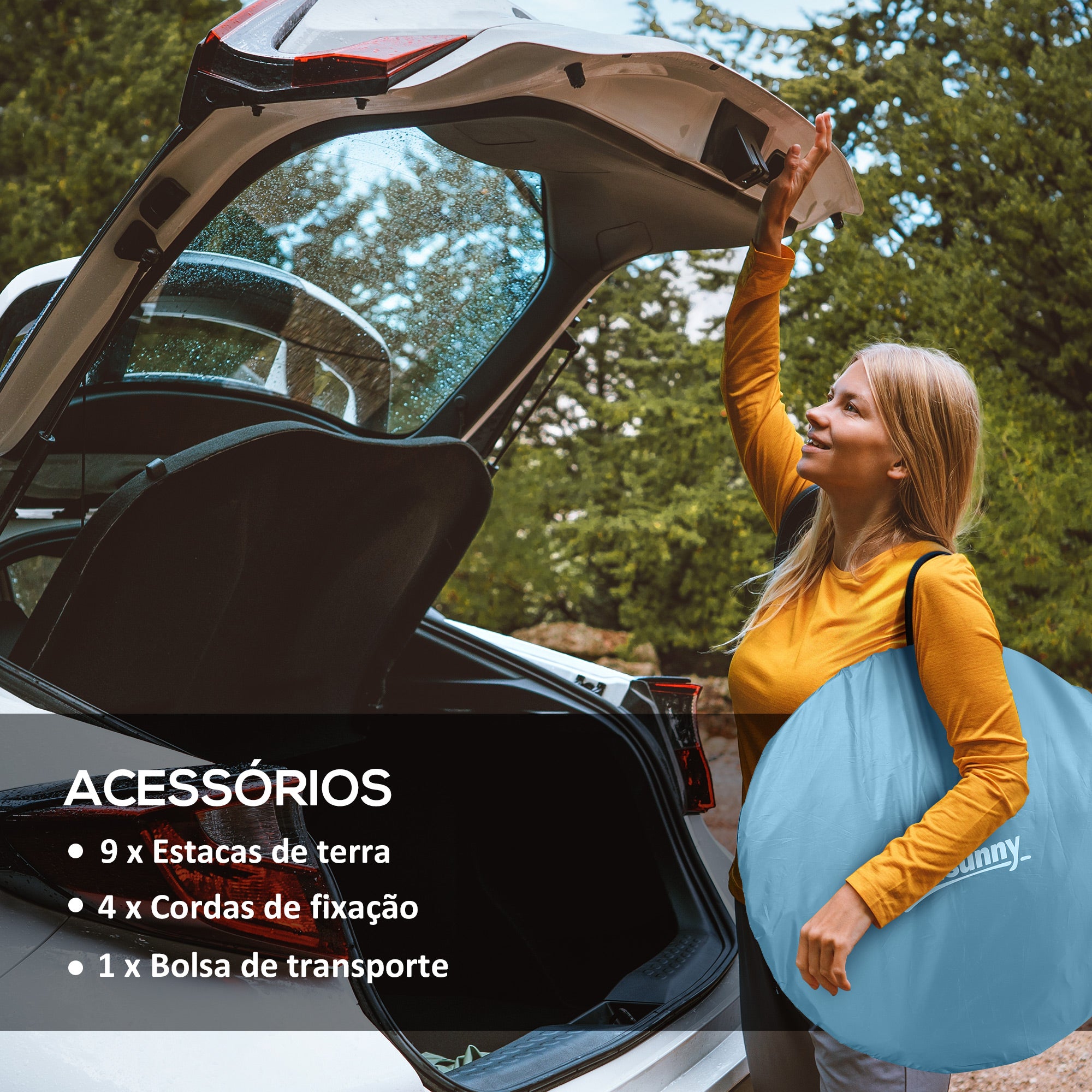 Tenda de Campismo para 1-2 Pessoas Azul 245x148x105 cm