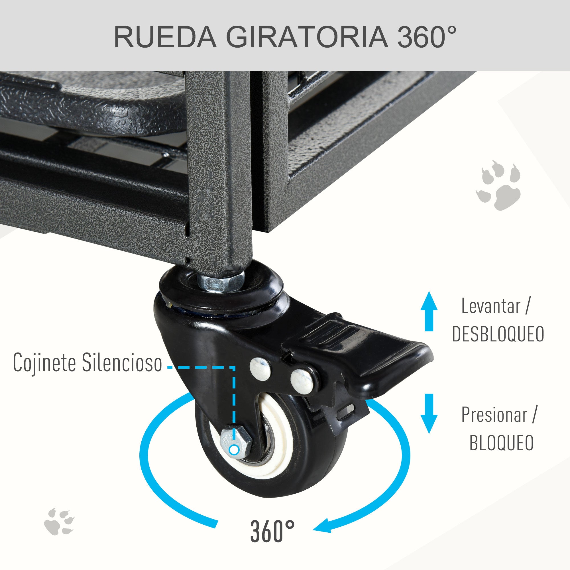 Gaiola de Metal Dobrável para Cães 109,5x71x78cm - Cinza Escuro