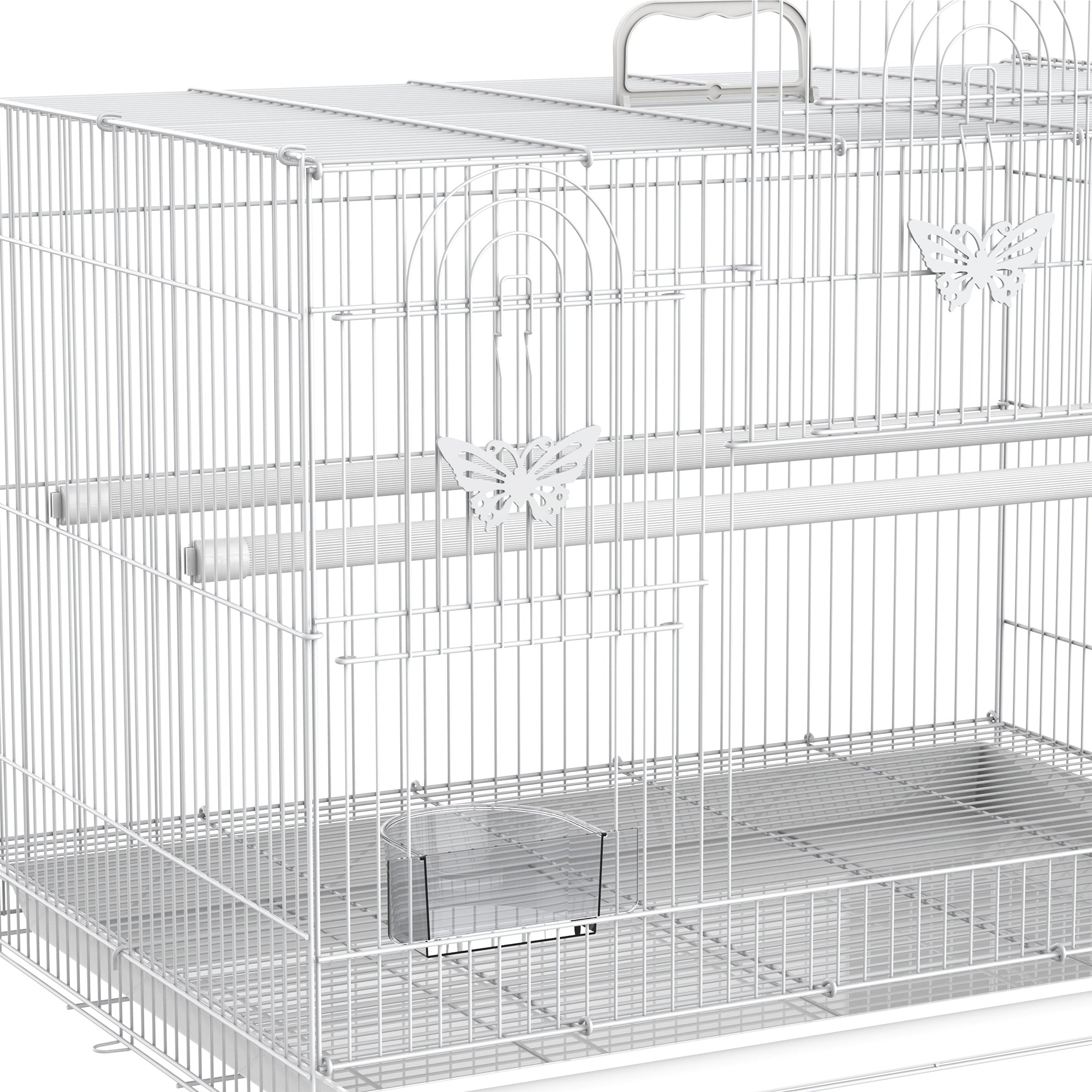 Gaiola para Pássaros Pequenos 60x41x41 cm - Branco