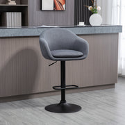 Banco Alto de Bar/Cozinha – 54x54x92-112 cm – Cinza Escuro – Aço