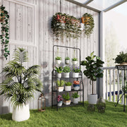 Suporte para Plantas 3 Níveis 75x25x137 cm - Preto