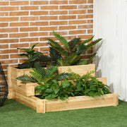 Canteiro de Plantio em Madeira Natural 93x93x35 cm