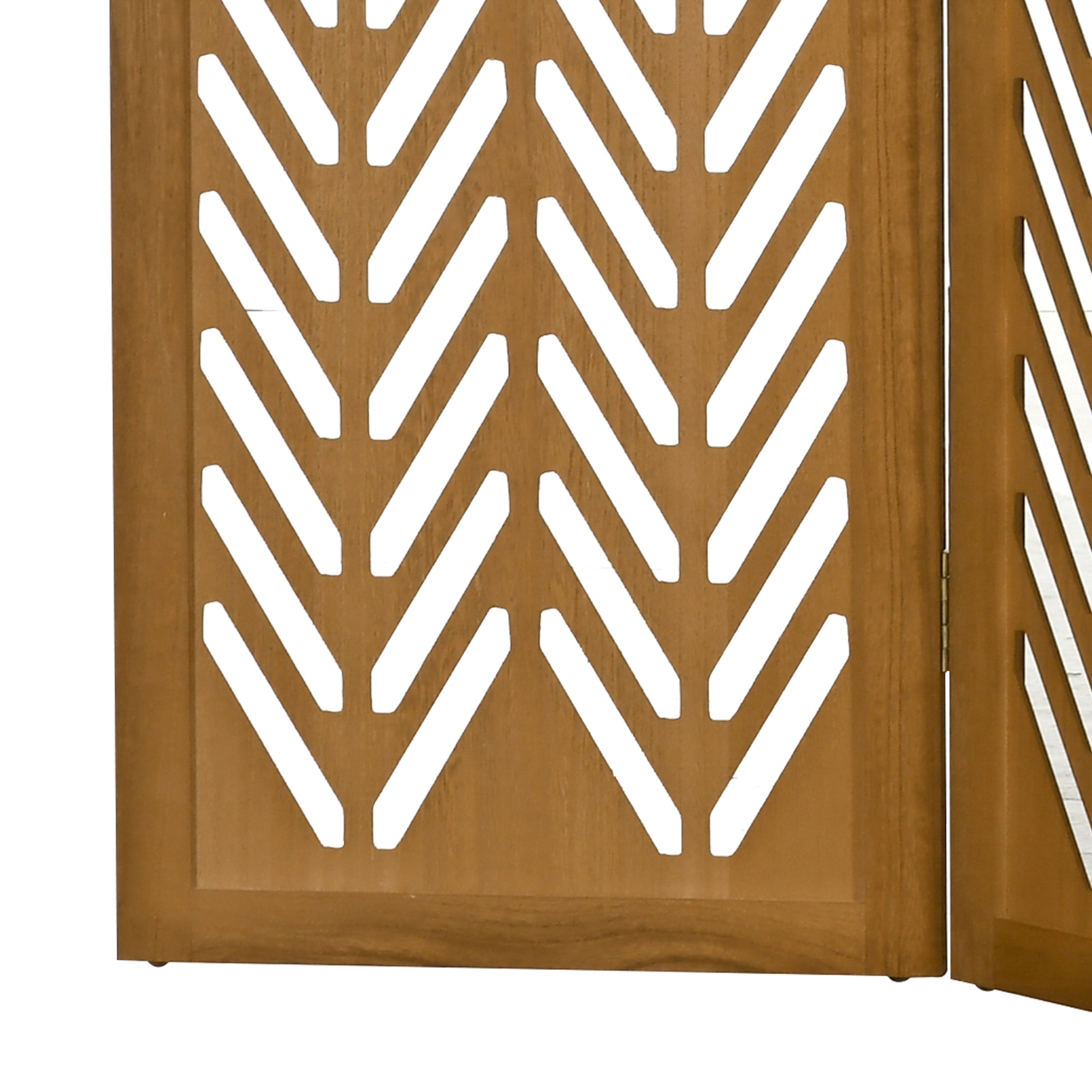Biombo de 3 Painéis – 120x1,7x170 cm – Cor de Madeira Natural – Madeira