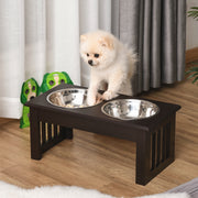 Comedouro Elevado para Cães – 44x24x15 cm – Marrom – MDF