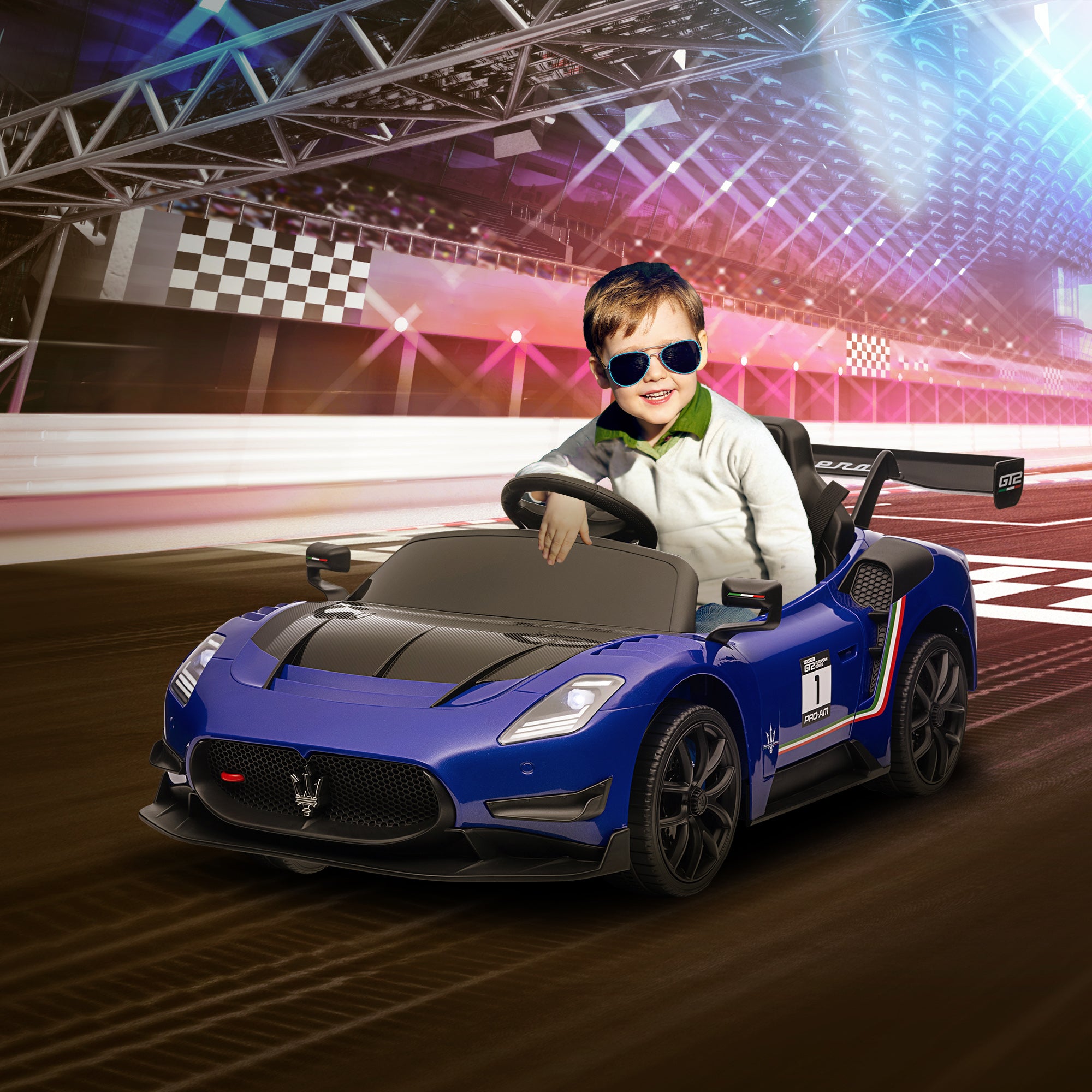 Carro Elétrico para Crianças – 115x60x45 cm – Azul – Plástico e metal