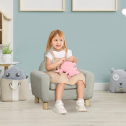Poltrona Infantil Mini Sofá – 60x42x50 cm – Cinza – Madeira de Eucalipto