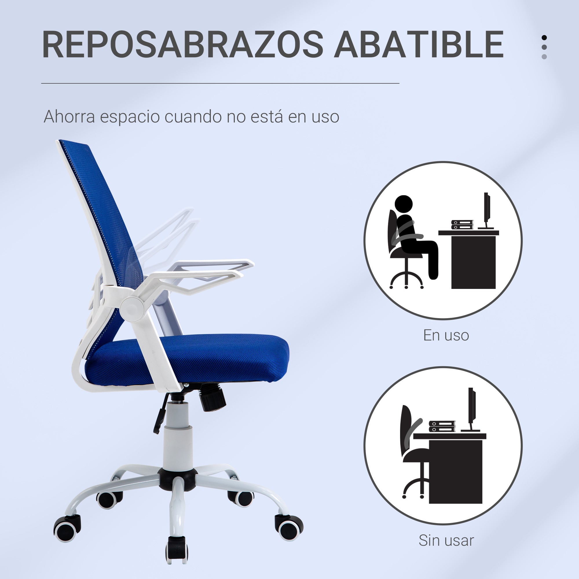 Cadeira de Escritório Ergonômica Azul 62,5x55x104cm
