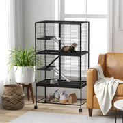 Gaiola para Animais Pequenos 78x45,5x136 cm - Preto