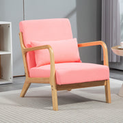Poltrona Individual Acolchoada – 61x78x76 cm – Rosa – Veludo
