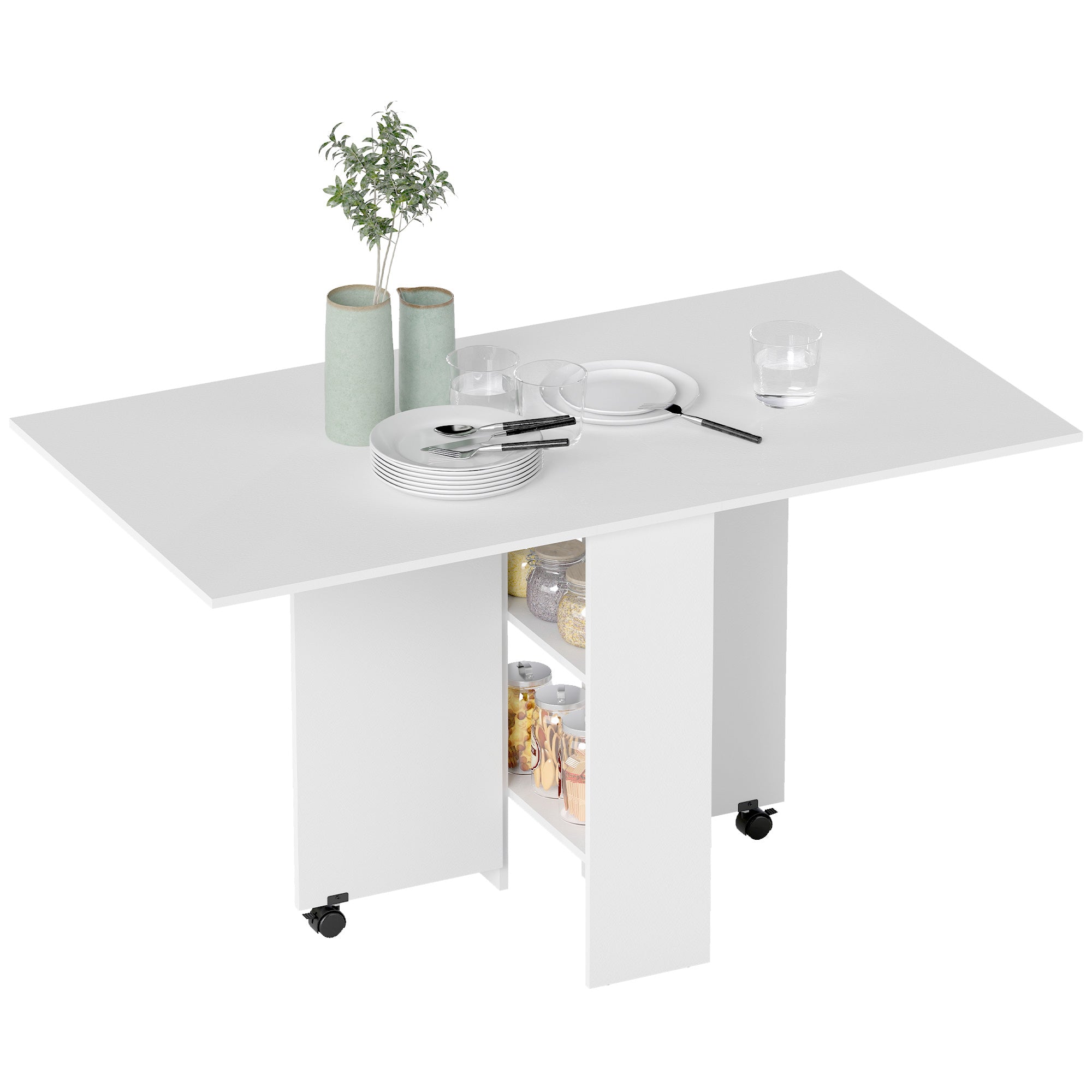 Mesa de Sala de Jantar Dobrável 75x140x74 cm Branco