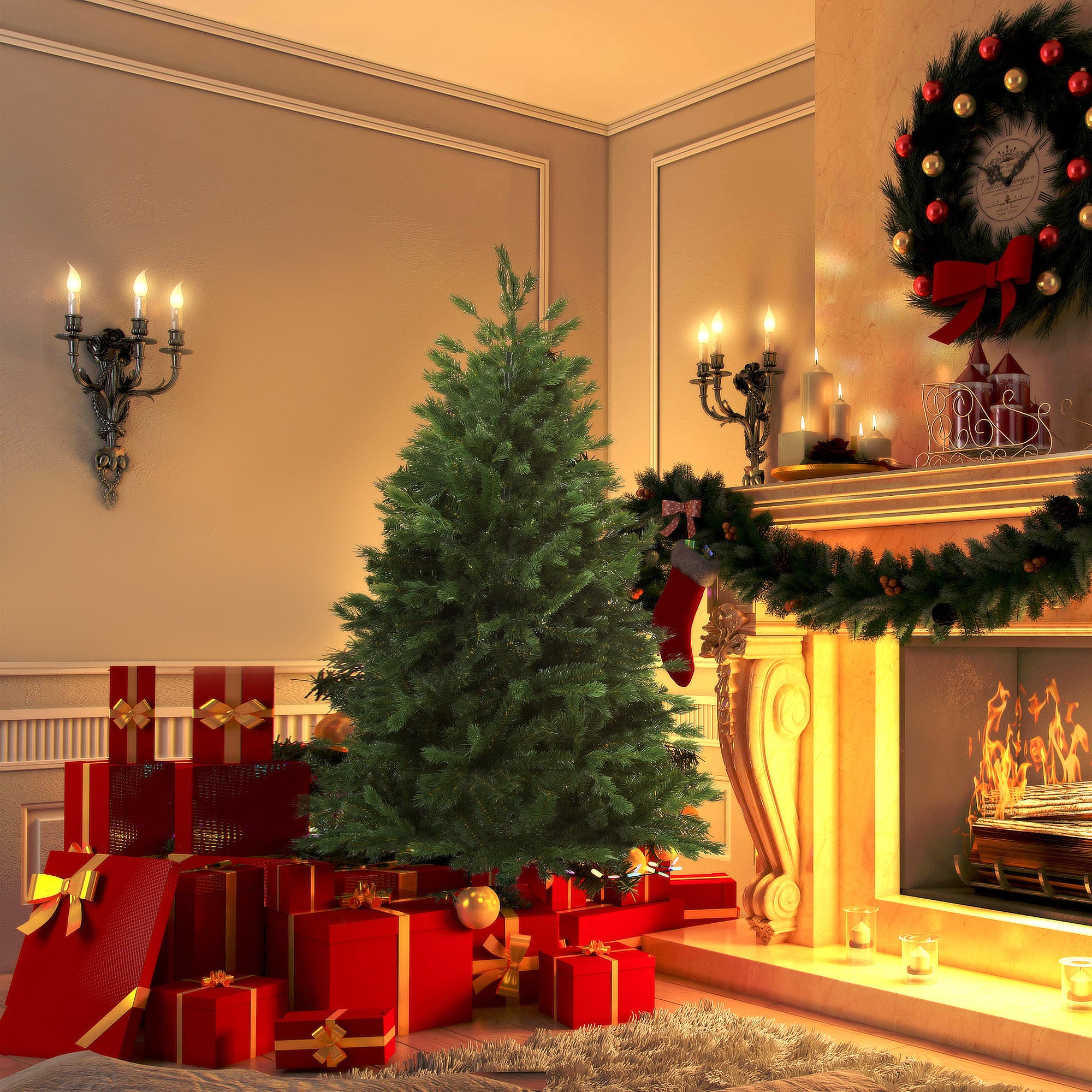 Árvore de Natal Artificial 150cm Verde - Φ75x150cm