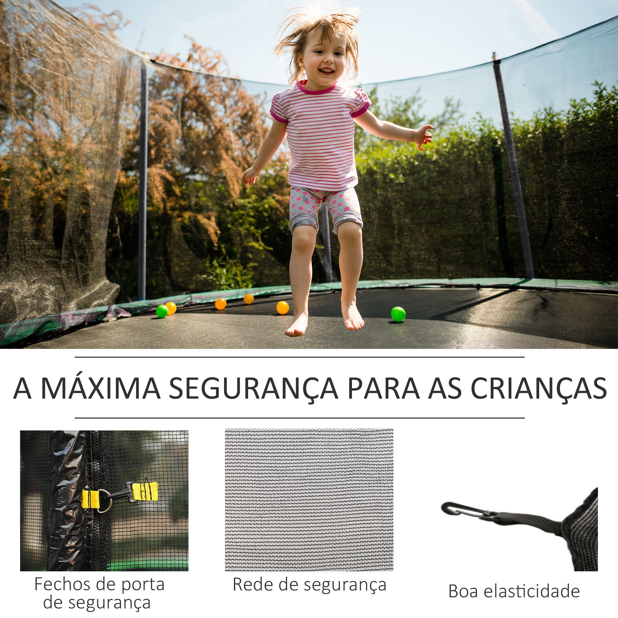 Rede de Segurança para Trampolim Ø305x180 cm - Preto