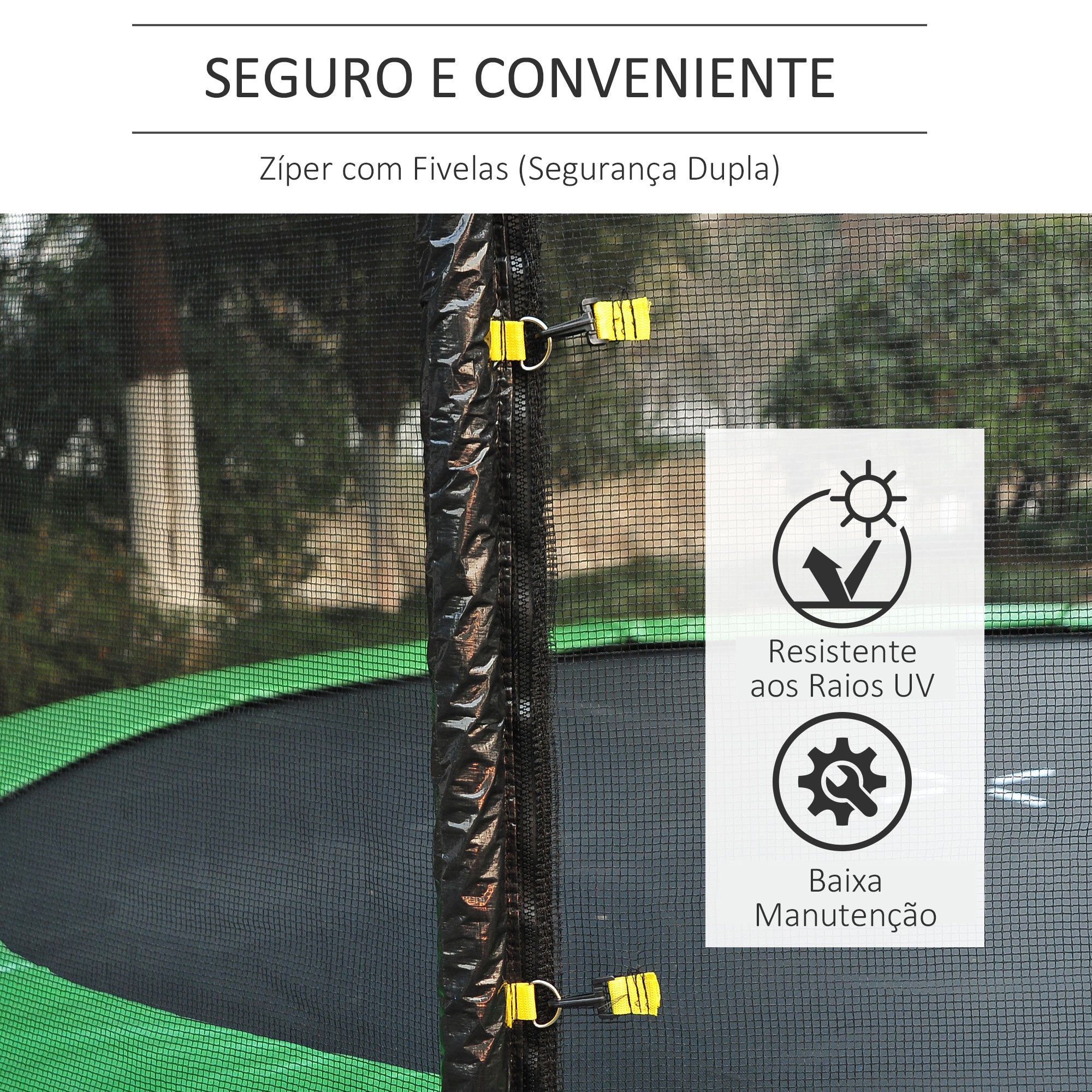 Rede de Segurança para Trampolim Ø305x180 cm - Preto