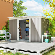 Abrigo de Jardim – 280x130x172 cm – Cinza – Aço Galvanizado