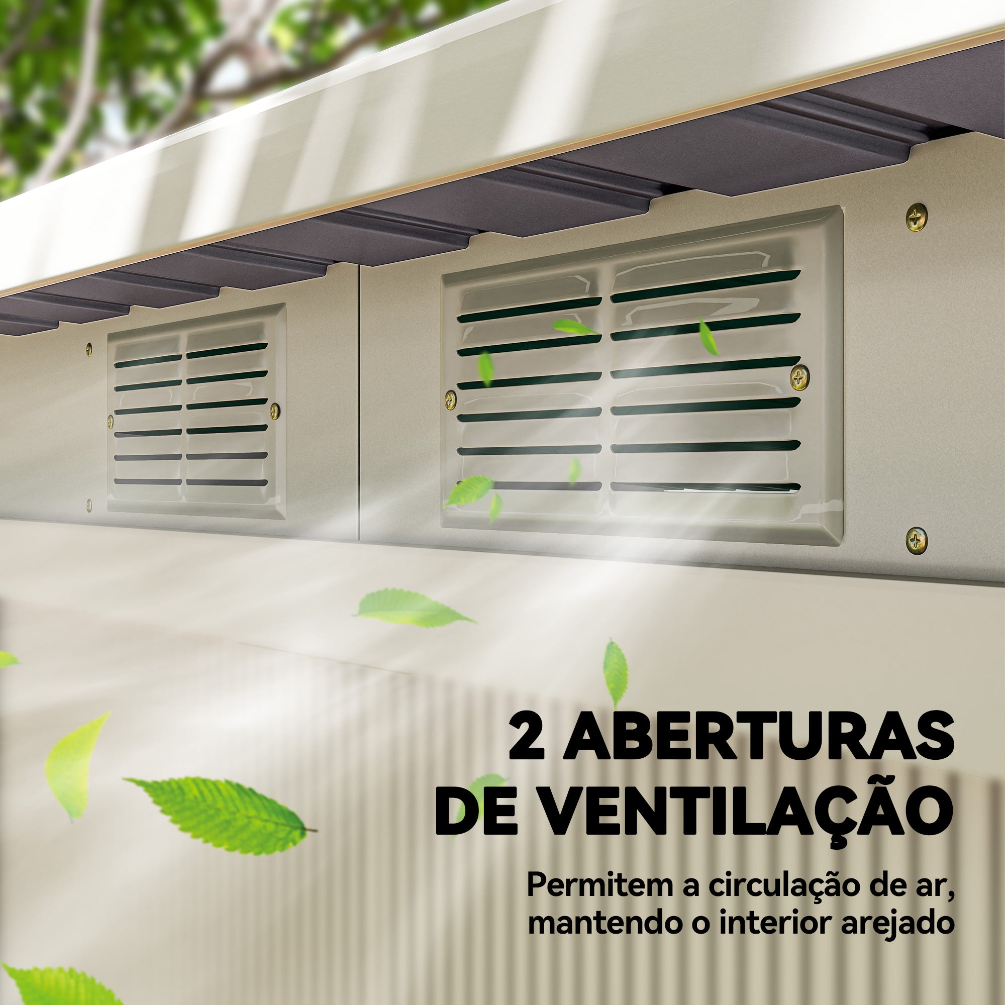 Abrigo de Jardim – 280x130x172 cm – Cinza – Aço Galvanizado