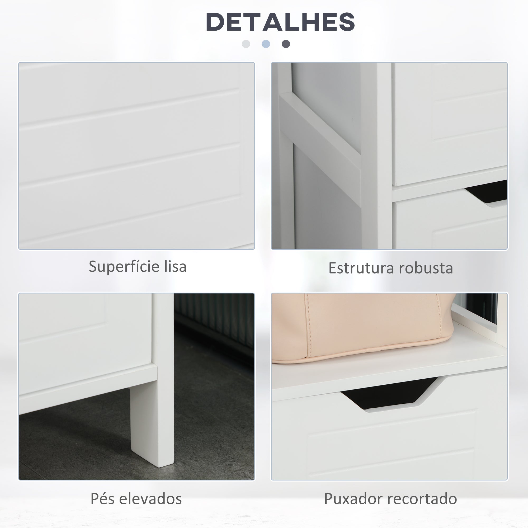 Armário Multiuso – 30x30x144 cm – Branco – MDF