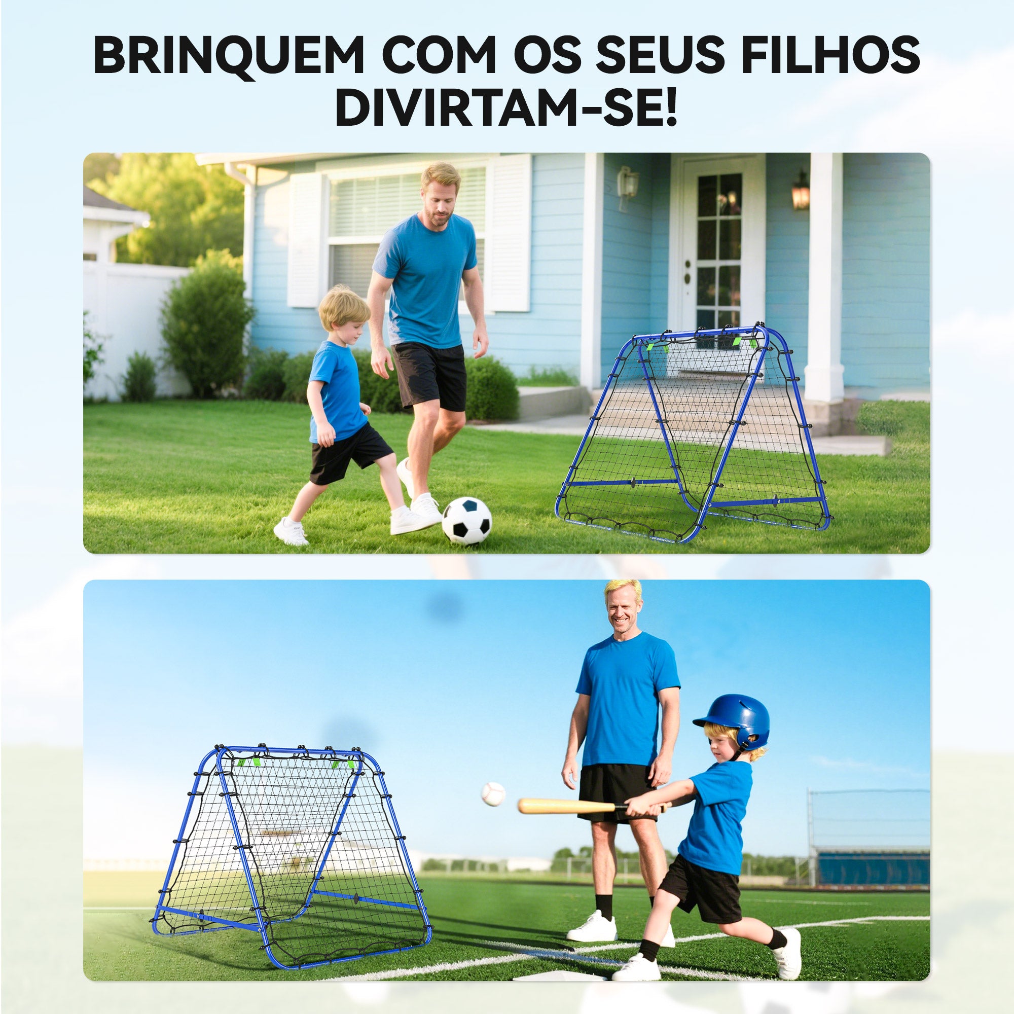 Rede de Rebote Dobrável 100x95x90 cm Azul