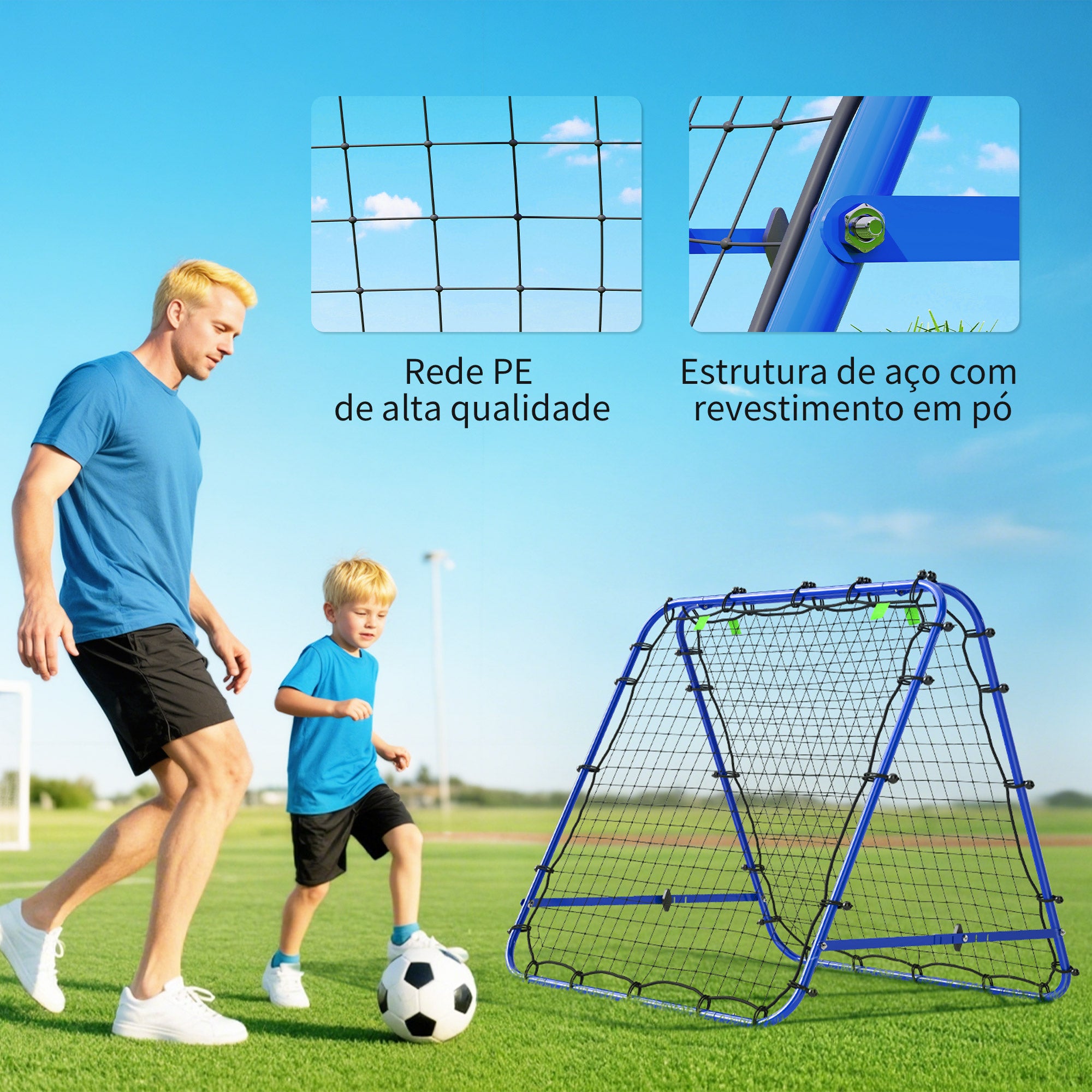 Rede de Rebote Dobrável 100x95x90 cm Azul