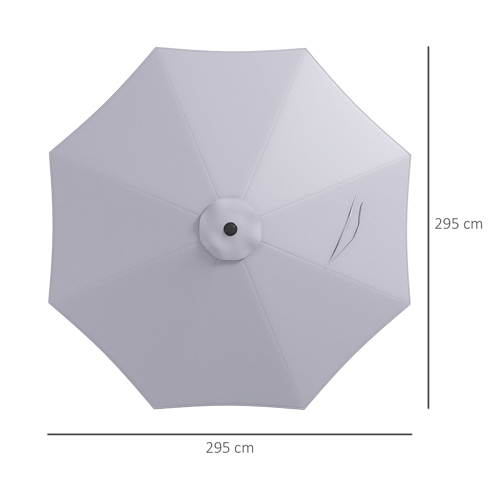 Toldo de Substituição para Chapéu de Sol Ø295cm Cinza