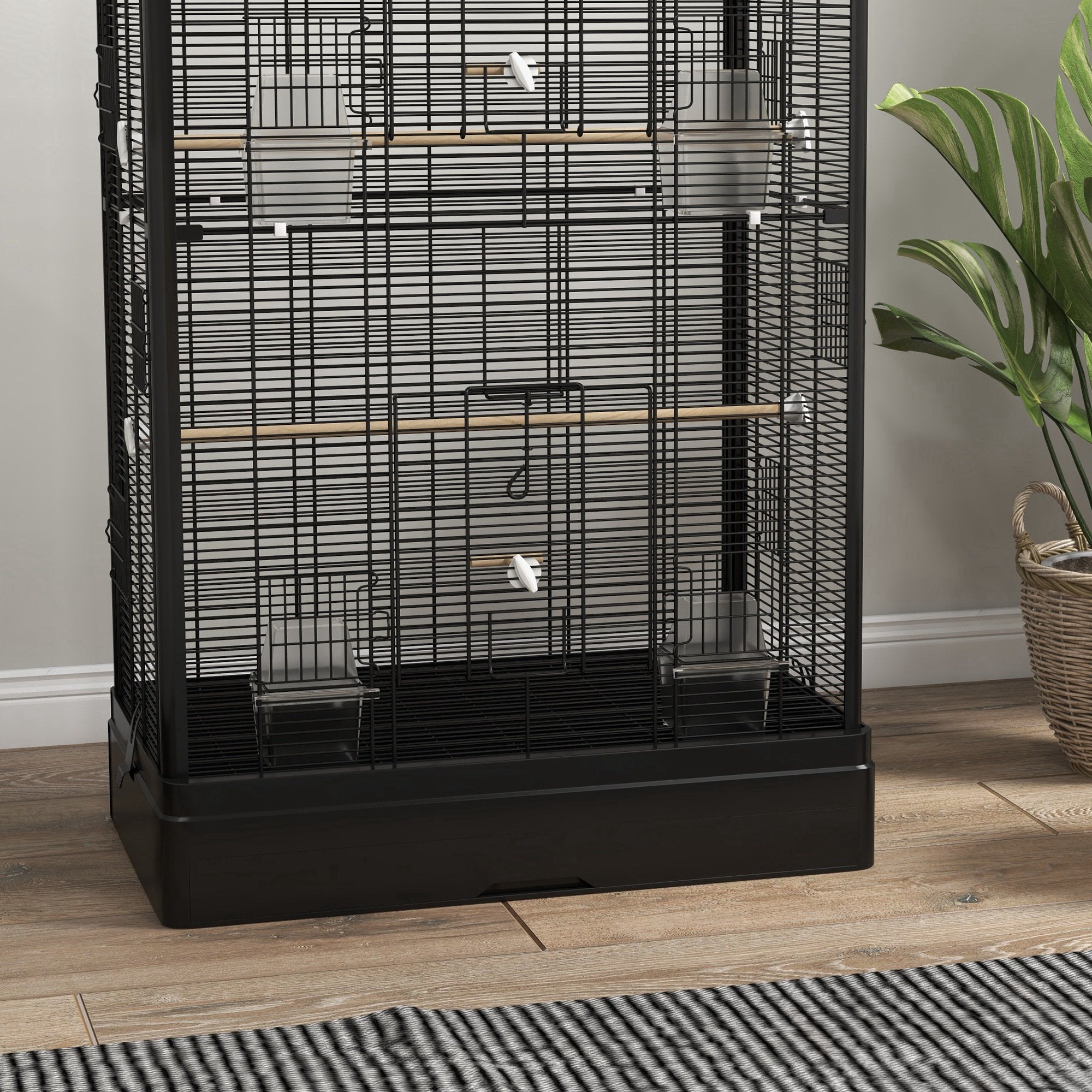 Gaiola para Aves 61x36,5x98 cm - Preto