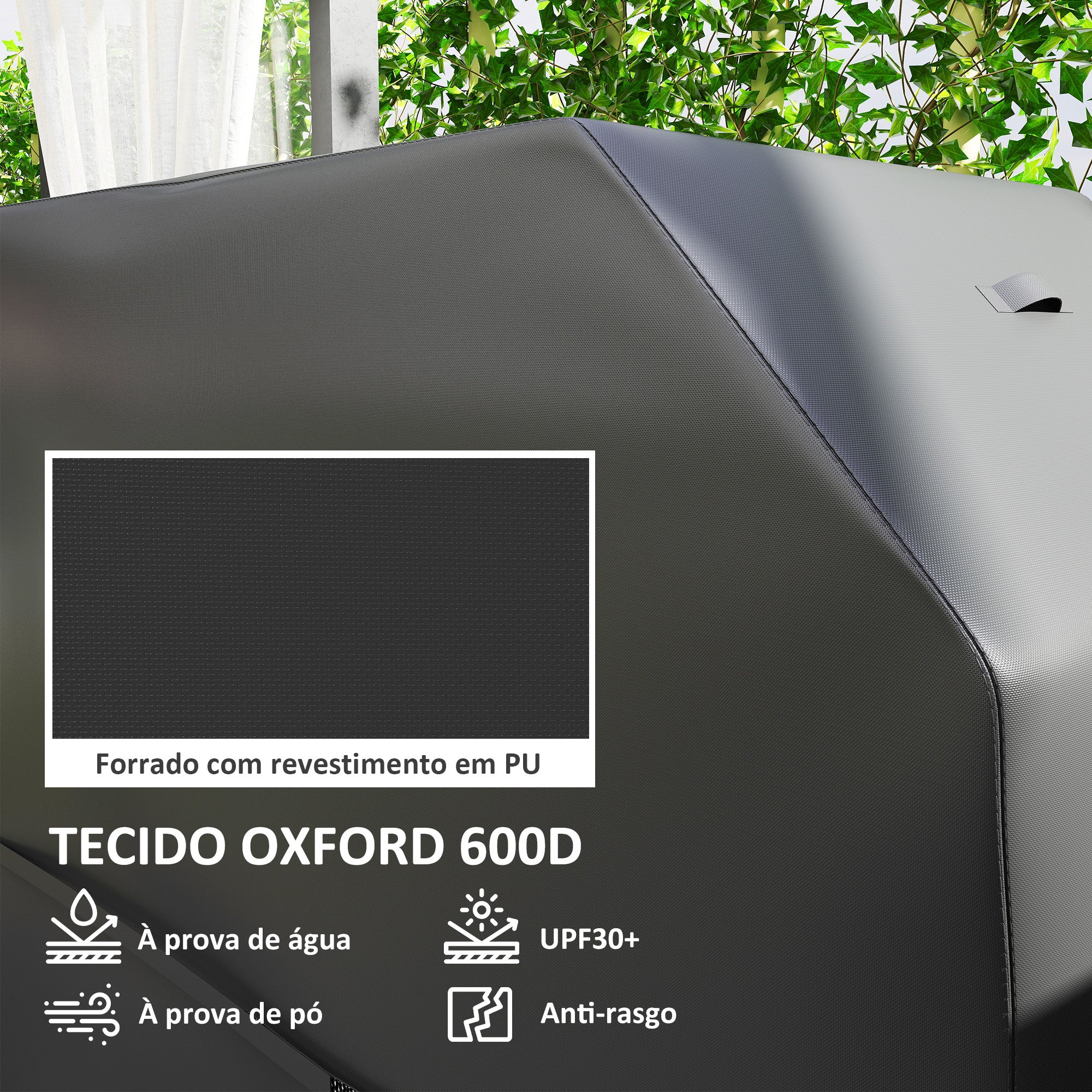 Capa Protetora para Barbecue 147x61x122 cm - Cor Preto