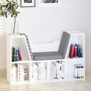 Estante Infantil com Assento 102x30x61 cm - Branco e Cinzento
