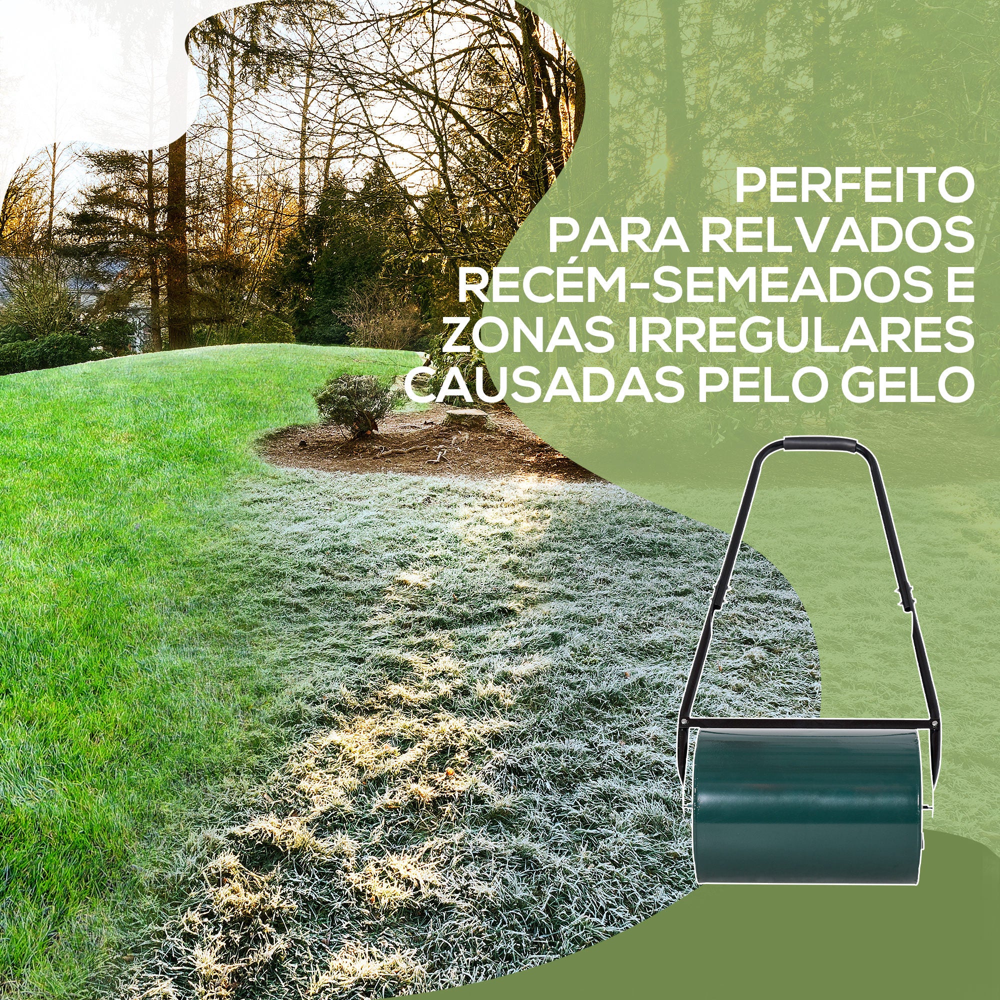 Rolo de Relva Largo Verde Escuro 102x50x30 cm - Preenchido com Areia ou Água