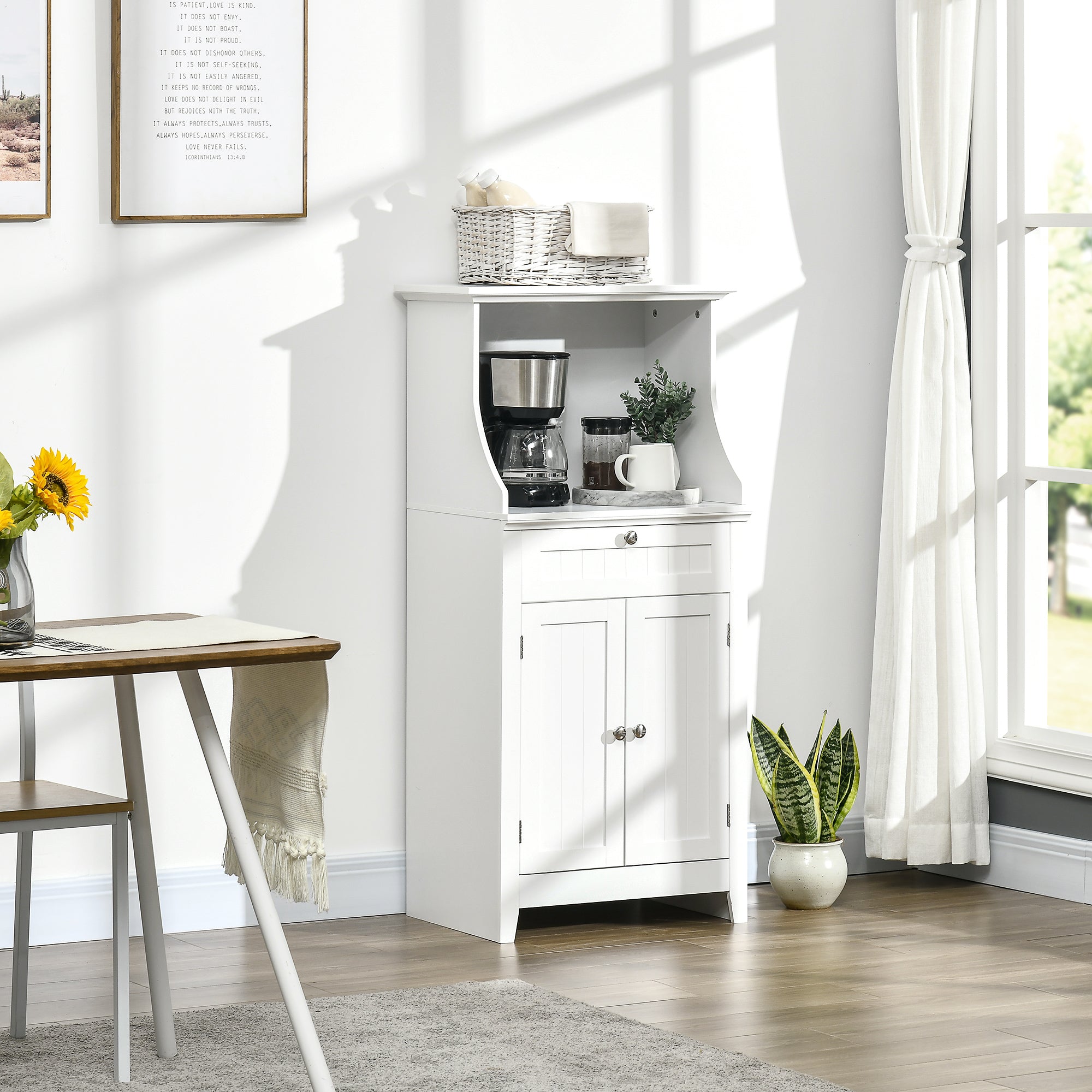 Armário Auxiliar de Cozinha – 60x40x122,5 cm – Branco – MDF