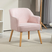 Poltrona Estilo Nórdico – 64,5x65x79,5 cm – Rosa – Linho