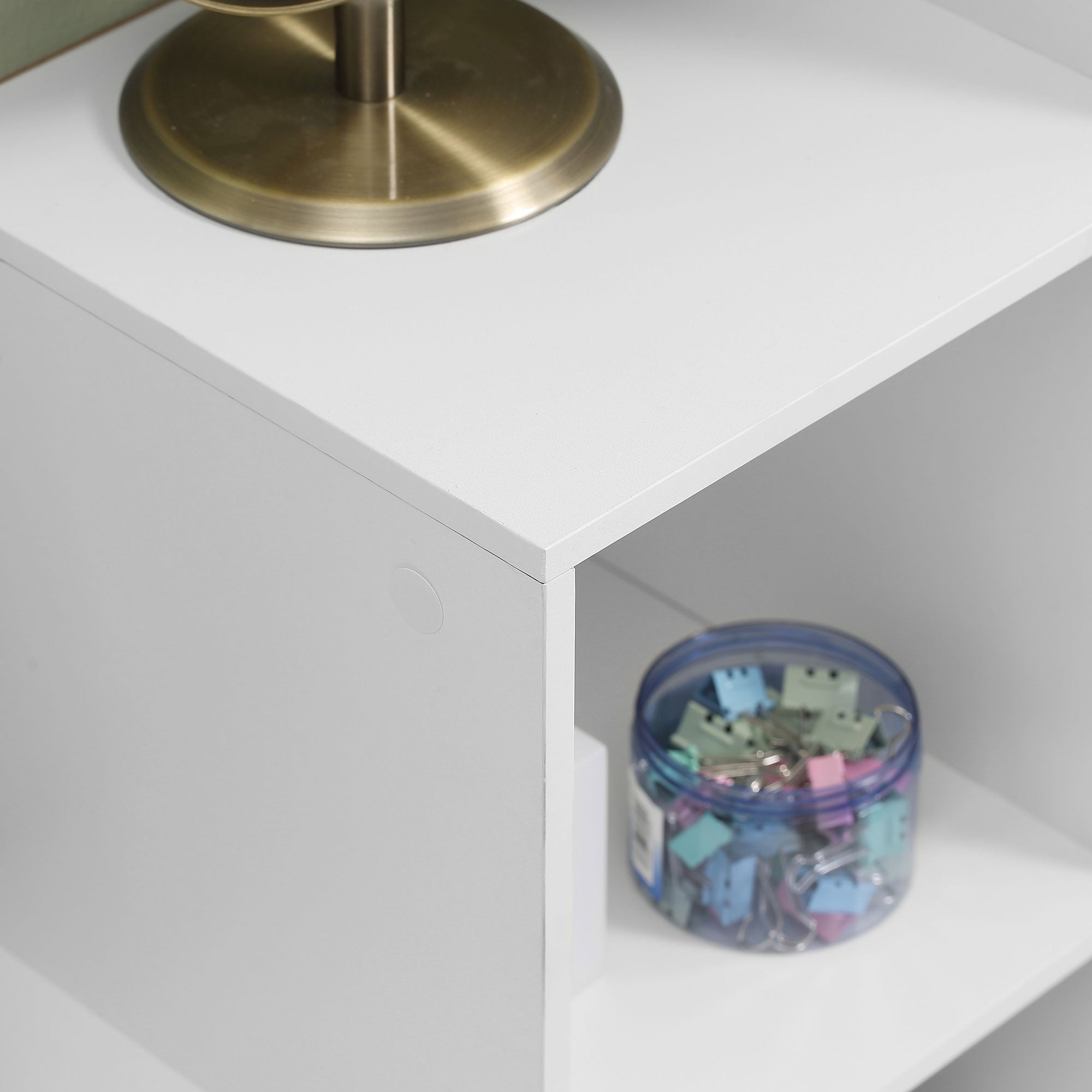 Estante em Forma de Escada com 6 Cubos 91,5x29,5x91,5cm - Branco