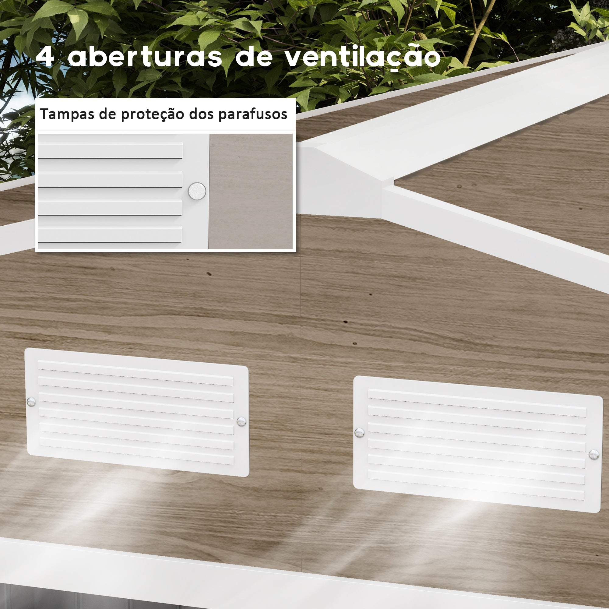 Abrigo de Jardim Metálico – 277x195x192 cm – Efeito Madeira – Aço Galvanizado