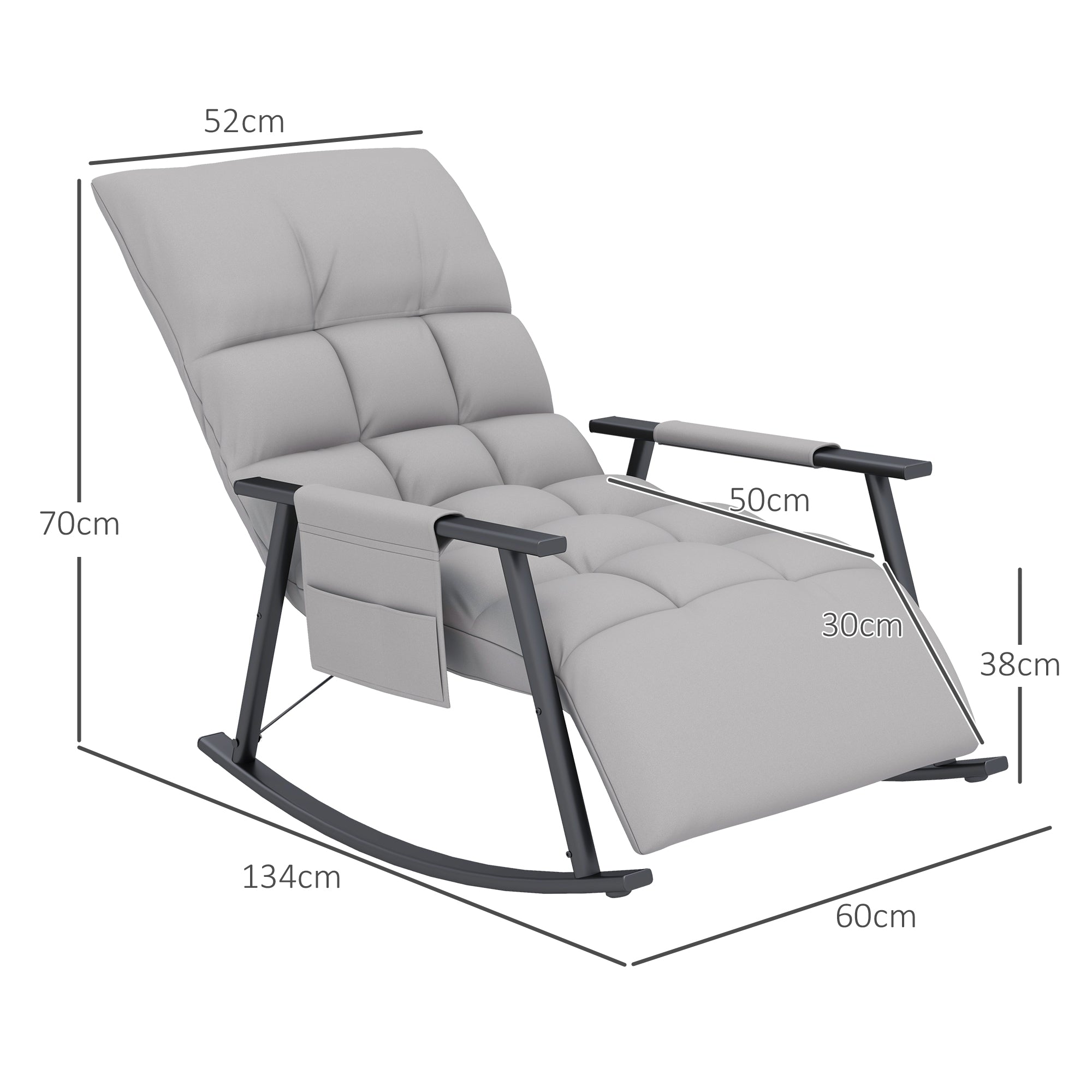 Poltrona Baloiço Cinzenta 60x134x70 cm - Conforto Personalizável