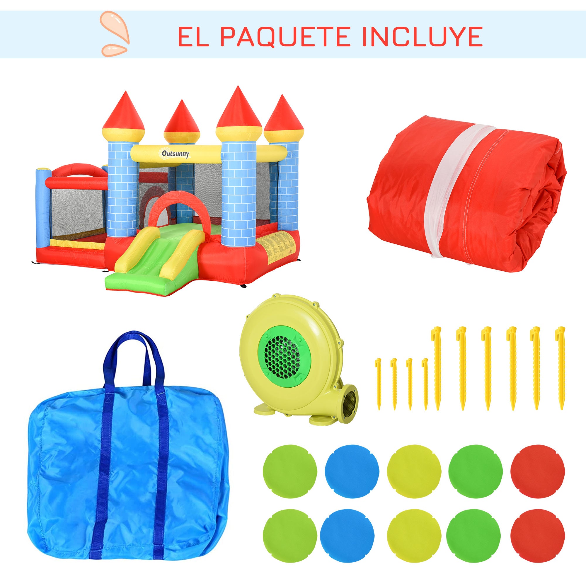 Castelo Inflável Infantil Multicolor 280x260x210 cm