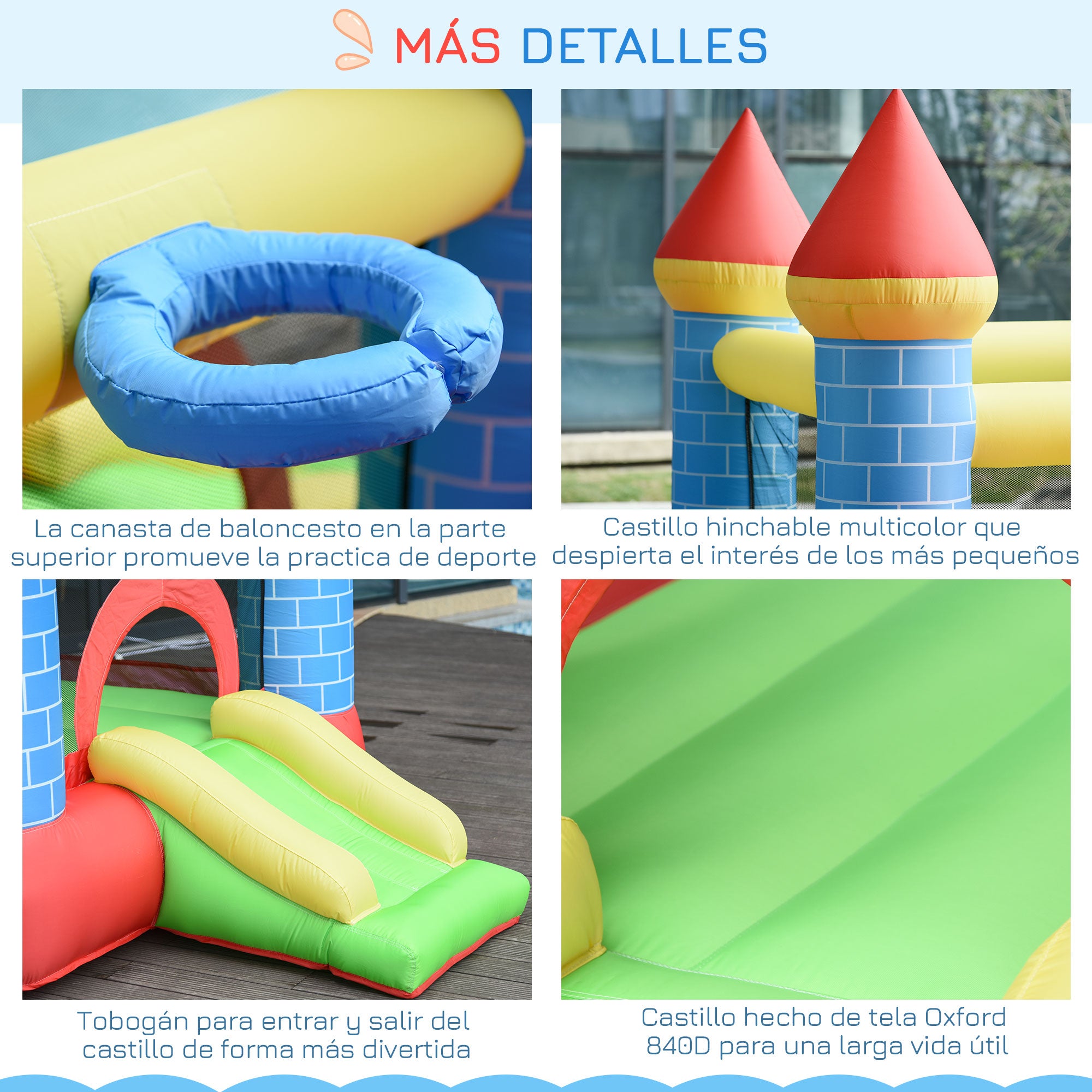 Castelo Inflável Infantil Multicolor 280x260x210 cm