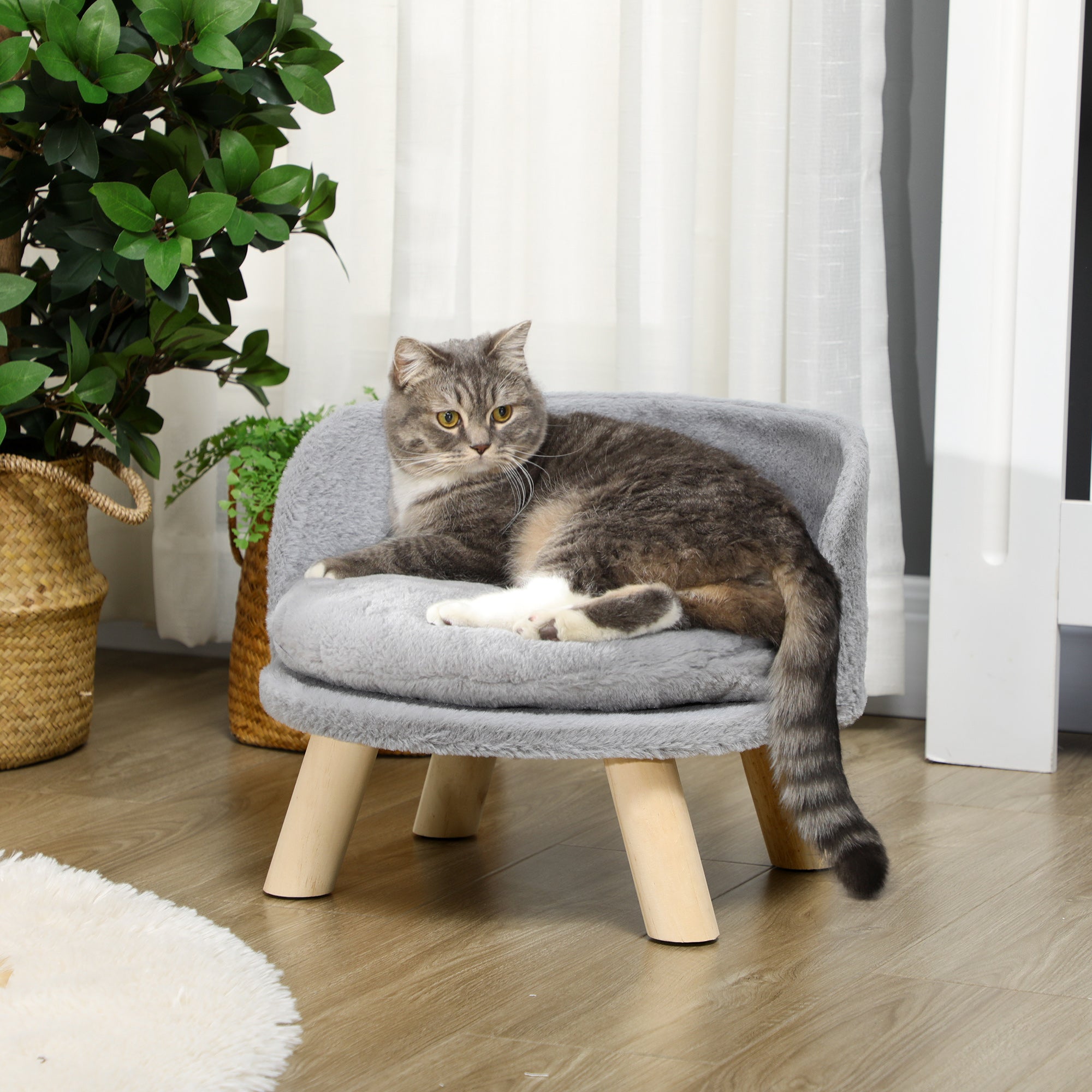 Cama Elevada para Cães Mini Ø40,5x33 cm Cinza